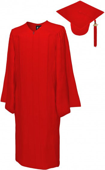 MATTE RED CAP AND GOWN