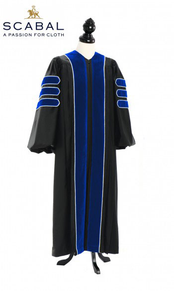 Deluxe Doctoral of Philosophy Academic Gown for faculty and Ph.D. - TIMELESS, SCABAL Capri Cool Wool