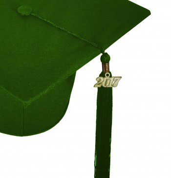 GO GREEN FOREST GREEN CAP, GOWN, TASSEL, DIPLOMA COVER SET