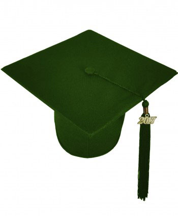 MATTE FOREST GREEN CAP AND GOWN