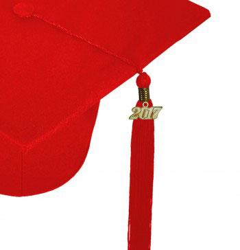 MATTE RED CAP & GOWN HIGH SCHOOL GRADUATION SET