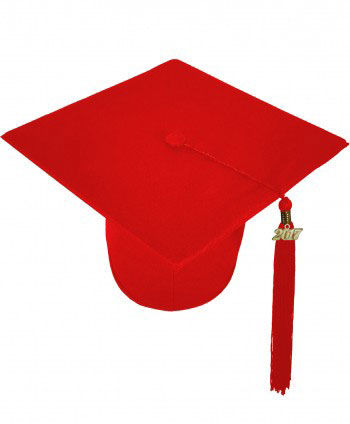 MATTE RED CAP & GOWN HIGH SCHOOL GRADUATION SET