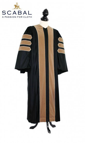 Deluxe Doctoral of Nursing Academic Gown for faculty and Ph.D. - TIMELESS, SCABAL Capri Cool Wool