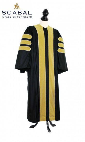 Deluxe Doctoral of Library Science Academic Gown for faculty and Ph.D. - TIMELESS, SCABAL Capri Cool Wool