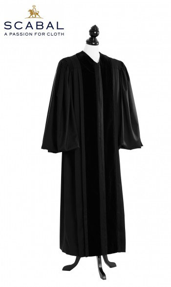 Front Velvet Geneva Clergy Robe - TIMELESS, SCABAL Capri Cool Wool