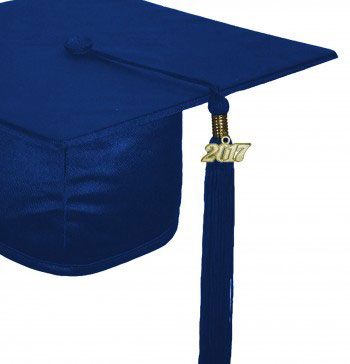 SHINY NAVY BLUE CAP & GOWN ELEMENTARY SCHOOL GRADUATION SET