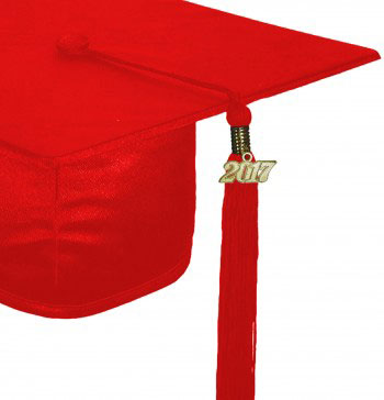SHINY RED GRADUATION CAP HIGH SCHOOL