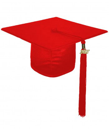 SHINY RED CAP & GOWN ELEMENTARY SCHOOL GRADUATION SET