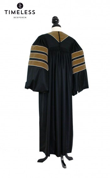 Deluxe Doctoral of Fine Arts, Architecture Academic Gown for faculty and Ph.D. - TIMELESS gold silk