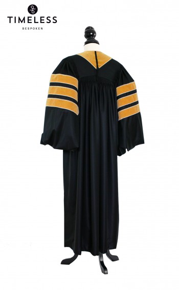 Deluxe Doctoral of Nursing Academic Gown for faculty and Ph.D. - TIMELESS gold silk