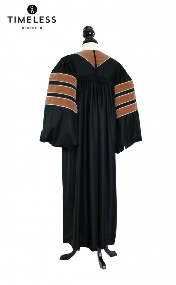 Deluxe Doctoral of Economics Academic Gown for faculty and Ph.D. - TIMELESS gold silk