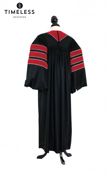 Deluxe Doctoral of Journalism Academic Gown for faculty and Phd. - TIMELESS silver wool