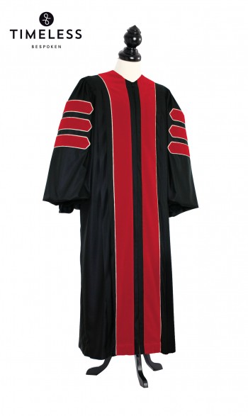 Deluxe Doctoral of Journalism Academic Gown for faculty and Phd. - TIMELESS silver wool