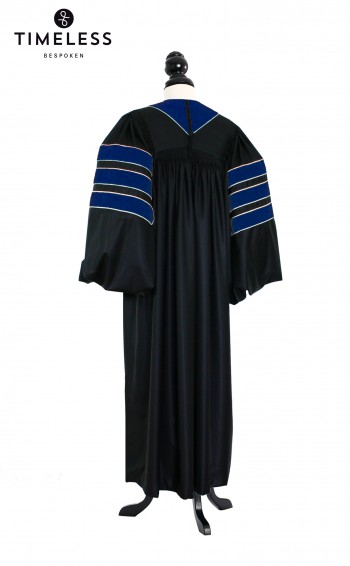 Deluxe Doctoral of Philosophy Academic Gown for faculty and Phd. - TIMELESS silver wool