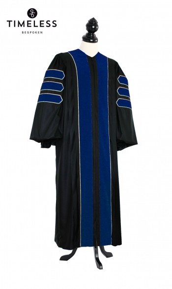 Deluxe Doctoral of Philosophy Academic Gown for faculty and Ph.D. - TIMELESS gold silk