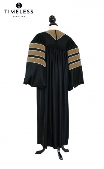 Deluxe Doctoral of Commerce, Accountancy, Business Academic Gown for faculty and Phd. - TIMELESS silver wool