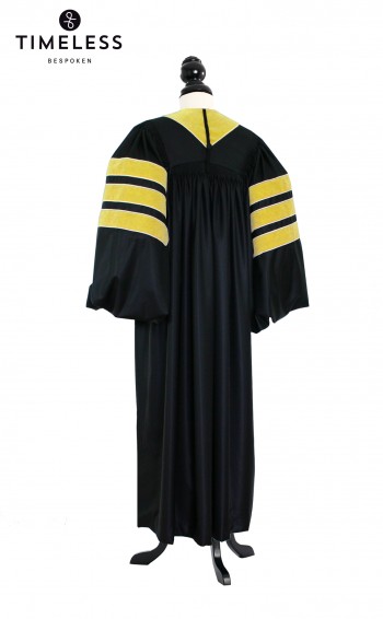 Deluxe Doctoral of Library Science Academic Gown for faculty and Phd. - TIMELESS silver wool