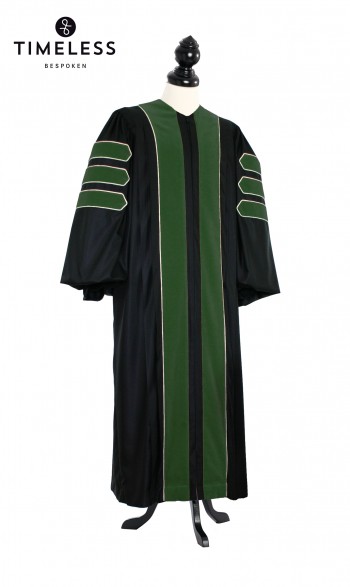 Deluxe Doctoral of Pharmacy Academic Gown for faculty and Phd. - TIMELESS silver wool