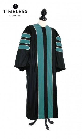 Deluxe Doctoral of Public Administration, Foreign Service Academic Gown for faculty and Phd. - TIMELESS silver wool