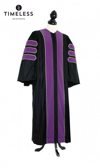 Deluxe Doctoral of Law Academic Gown for faculty and Phd. - TIMELESS silver wool