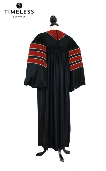 Deluxe Doctoral of Forestry Academic Gown for faculty and Phd. - TIMELESS silver wool