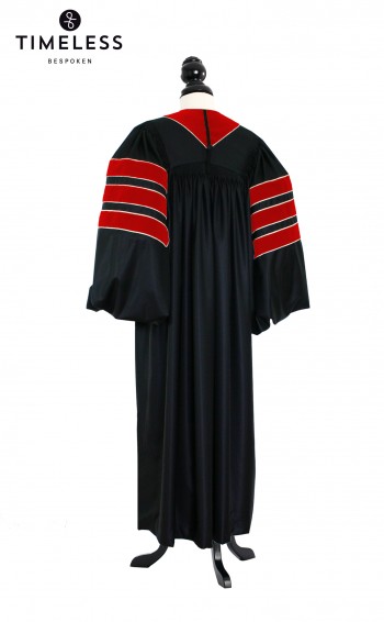 Deluxe Doctoral of Theology Academic Gown for faculty and Phd. - TIMELESS silver wool
