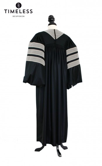 Deluxe Doctoral of Oratory (Speech) Academic Gown for faculty and Phd. - TIMELESS silver wool