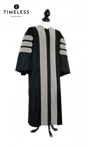 Deluxe Doctoral of Oratory (Speech) Academic Gown for faculty and Ph.D. - TIMELESS gold silk