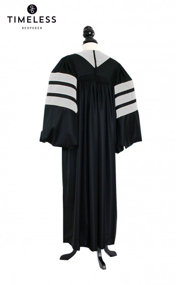 Deluxe Doctoral of Arts, Letters, Humanities Academic Gown for faculty and Phd. - TIMELESS silver wool