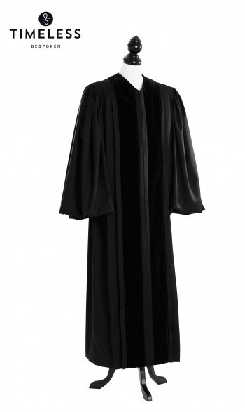 Front Velvet Geneva Clergy Robe - TIMELESS gold silk