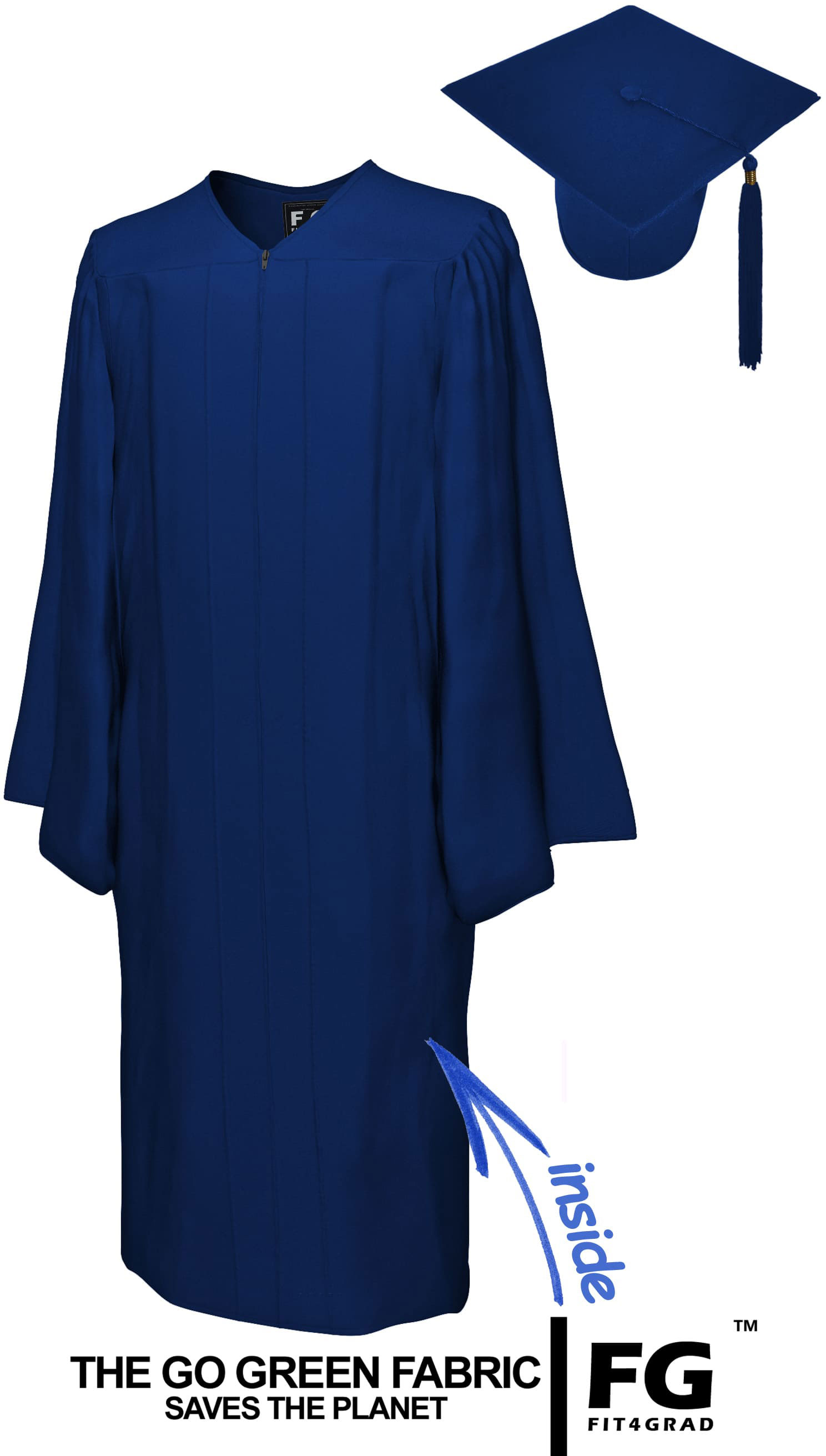 CONVOWEAR Matte Fabric Black Convocation/Graduation Gown, Hat And Royal Blue  Sash : Amazon.in: Clothing & Accessories