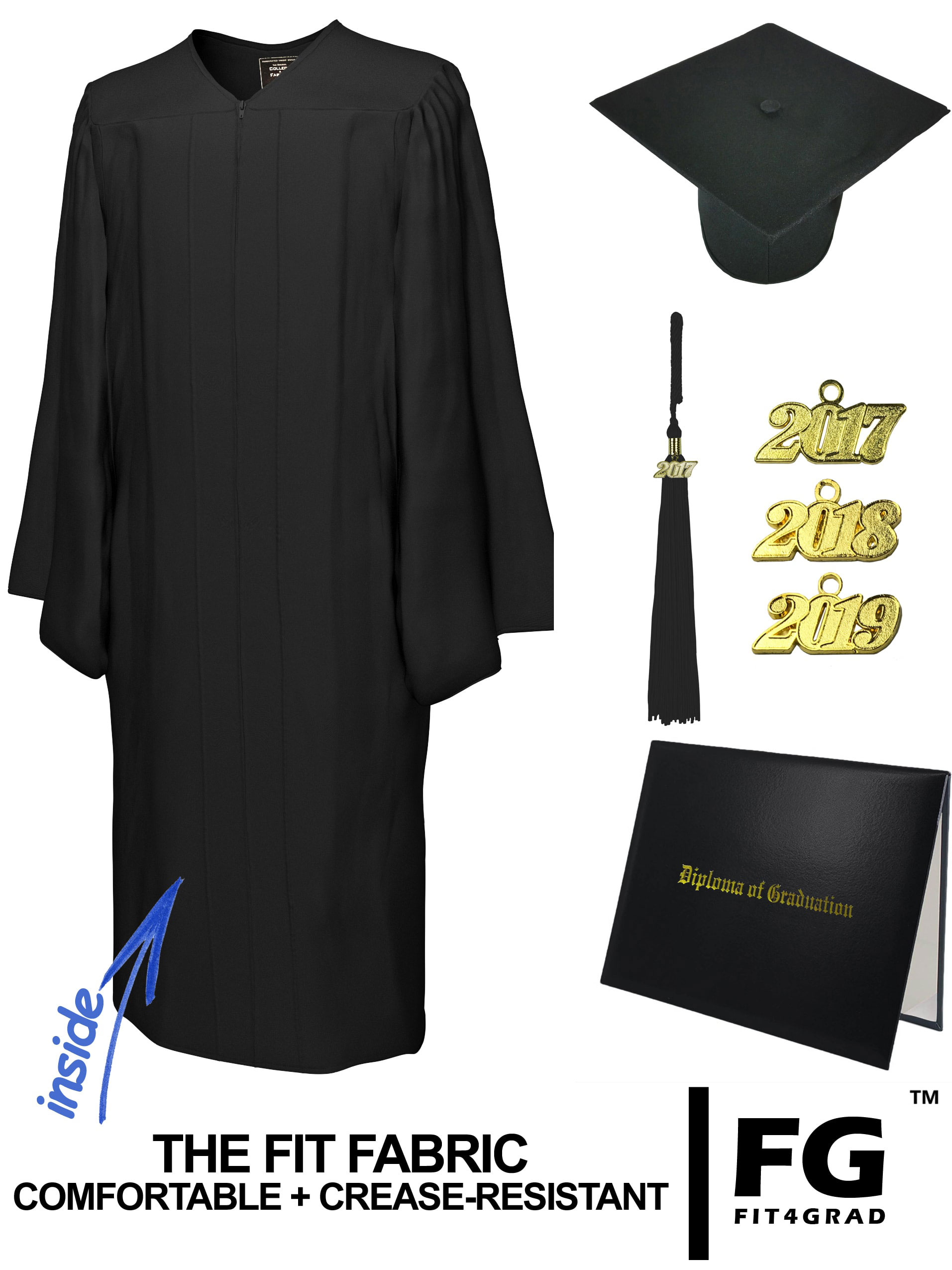 Matte Black Graduation Cap with Tassel