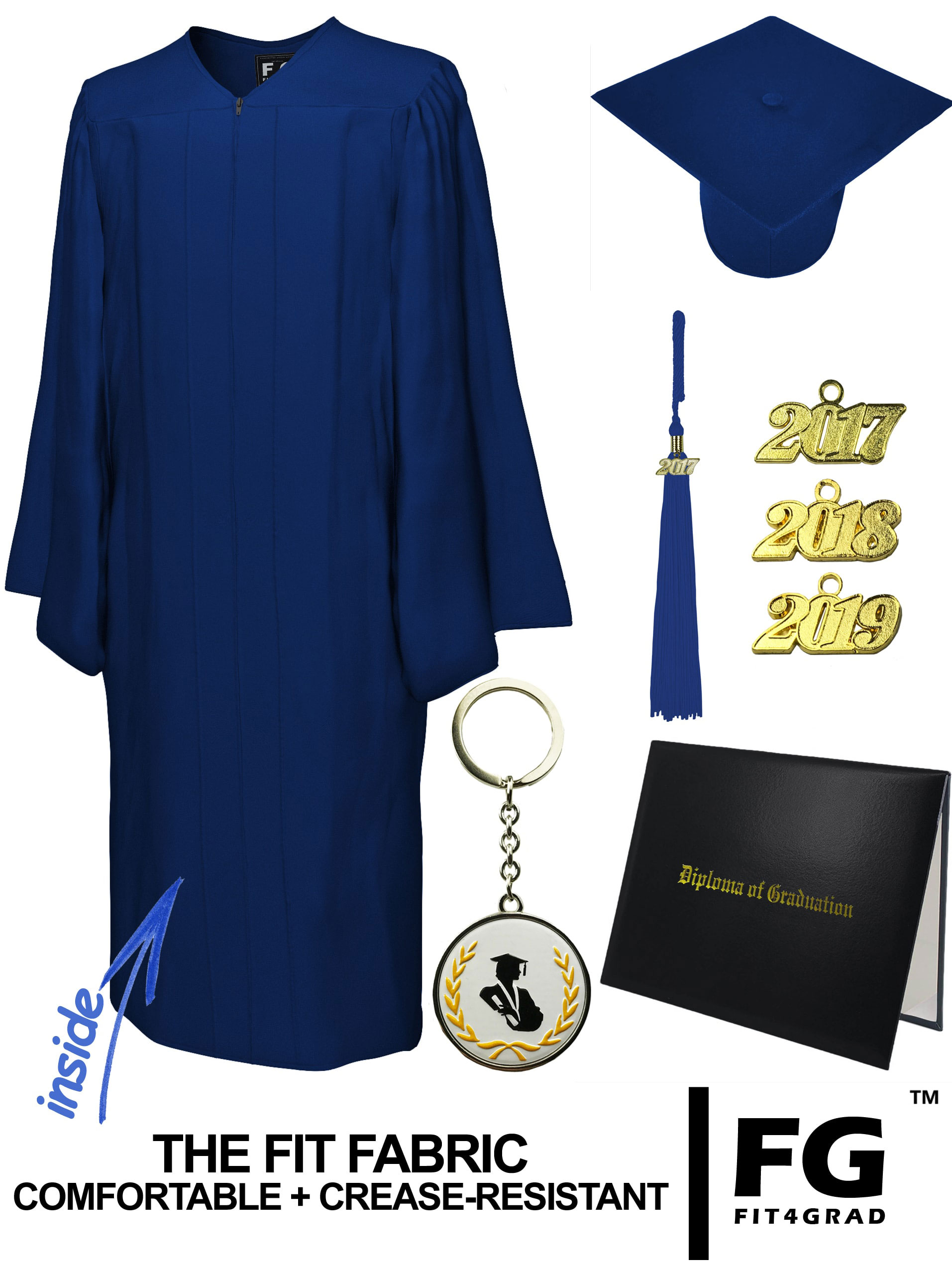 Amazon.com: Matte Gold Graduation Cap and Gown Set in Multiple Sizes (24  (2'10