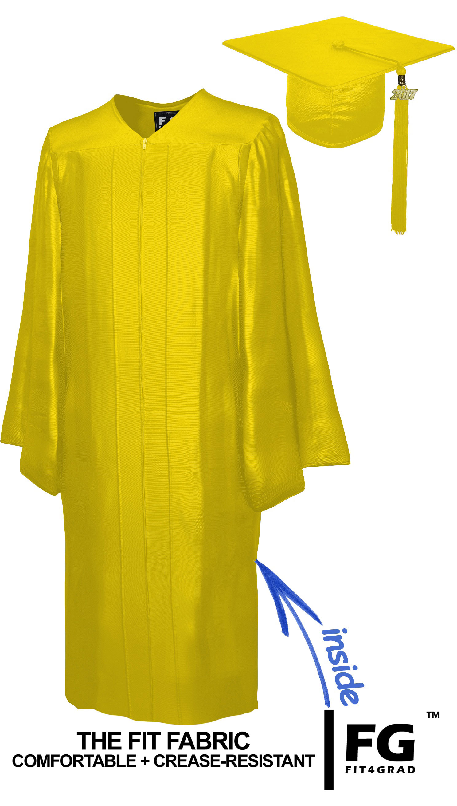 Graduation Cap And Gown - Blue And Gold Cap And Gown, HD Png Download ,  Transparent Png Image - PNGitem